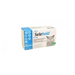 Selehold Cat 45 mg antiparazitar extern si intern pisici talie medie (2.6 - 7.5 kg), 3 pipete