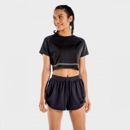 SQUATWOLF Tricou pentru femei Flux CropTop Onyx XS
