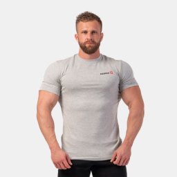 NEBBIA Tricou pentru bărbați Minimalist Logo Light Grey XXL