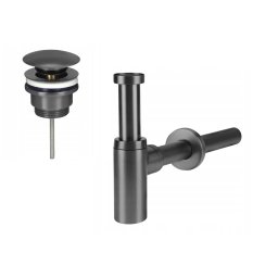 Set Sifon scurgere si ventil pentru lavoar, INSTADRAIN, alama , grafit