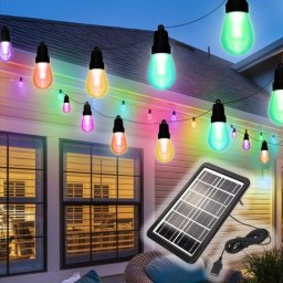 Ghirlanda 6.5m cu 10 becuri RGB si panou solar 5V 1.2W