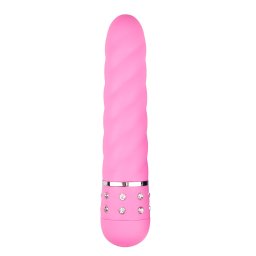 Easytoys Diamond - vibrator tip baghetă răsucită - silicon roz
