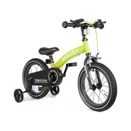 QPlay MINIBY 3în1 bicicletă copii 14" verde