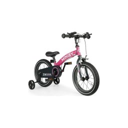 QPlay - Bicicletă copii 14" MINIBY 3în1 roză