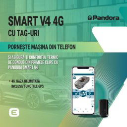 Kit pornire motor Audi A4 B7 2001-2007, aplicatie telefon 4G, GPS (montaj inclus) - Pandora Smart v4 (cu tag) CarStore Technology