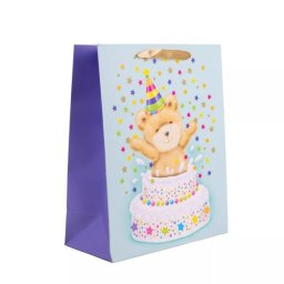 Pungă cadou cu model tort - 18 x 23 cm