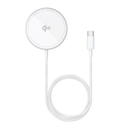 Incarcator de retea fara Fir cu Stand 15W, Type-C Simple Mini4 Air Alb
