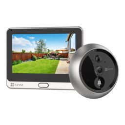 Vizor electronic smart cu sonerie, Wi-Fi, FullHD 1080p, monitor color 4.3 inch, acumulator 4600mAh, Argintiu - EZVIZ DP2C