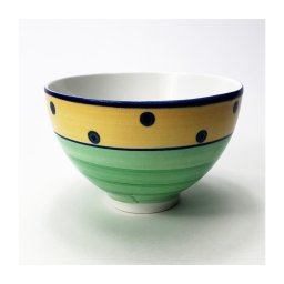 Bol ceramic pentru compot Tereza verde-galben