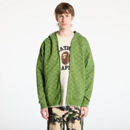 Hanorac A BATHING APE College Monogram Relaxed Fit Shark Full Zip Hoodie Green