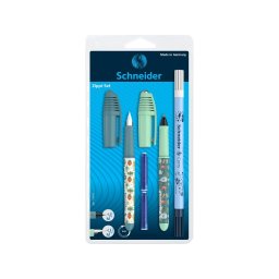 Set stilou + roller SCHNEIDER Zippi + pic Corry + 2 rezerve cerneala/blister, verde/vernil