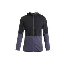 ICEBREAKER Jachetă fleece funcțională 'Descender' gri închis / negru