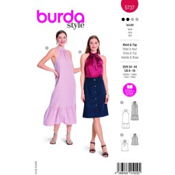 Tipar de croitorie rochie de vara in 2 variante, multi-masura 34-44, Burda Style 5737