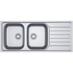 Chiuveta inox Franke SKX 621 DR, dreptunghiulara,101.0712.334. 2 cuva si picurator pe partea dreapta, 116x50x14 cm, adancime cuva 14 cm, Inox lucios