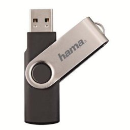 Memorie USB Memorie USB Hama Rotate 16GB, USB 2.0, Negru/Argintiu 94175