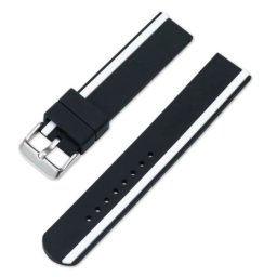Curea silicon negru cu dunga laterală albă, telescop QR 20mm