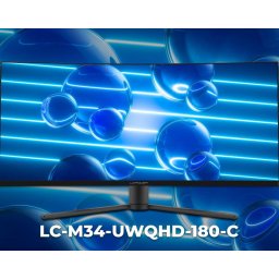 Monitor LED VA 34" 3440 x 1440 (Ultra WQHD) LC-M34-UWQHD-180-C 21:9 Ecran curbat 1ms 180Hz Negru