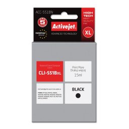 Activejet ACC-551BN ink for Canon printer; Canon CLI-551Bk replacement; Supreme; 15 ml; black