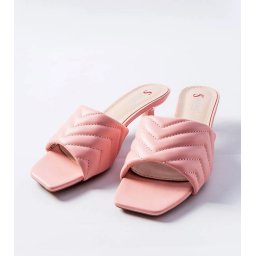 marka niezdefiniowana Flip-flops Launay roz cu tocuri joase