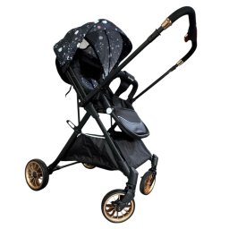 Carucior sport, cu maner reversibil, pliabil si troler, T700 For Angel, Negru cu imprimeu