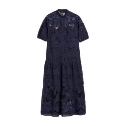 TED BAKER Rochie Xativa Laced Midi With Puff Sleeve 276253 dk-blue