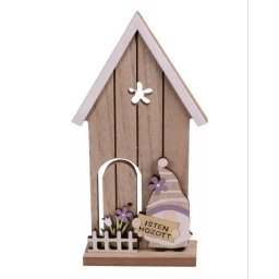 Decor - Căsuță cu elf, lemn - 22 cm