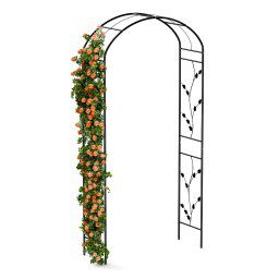 Blumfeldt FloraBelle Arch, Arcadă roz, modele decorative cu frunze, rezistent la intemperii, suport pentru plante cățărătoare. (HMD1-FloraBelleArch)