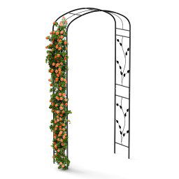Blumfeldt FloraBelle Curve arcadă roz, modele decorative cu frunze, rezistentă la intemperii, suport pentru plante cățărătoare (HMD1-FloraBelleCurve)