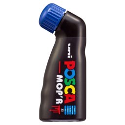 Marker UNI Posca Mop'r PCM22, varf rotund buretat, 3.0-19.0mm, albastru