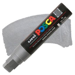 Marker UNI Posca PC-17K, varf tesit, 15.0mm, argintiu