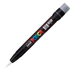 Marker UNI Posca Brush PCF-350, varf pensula, 1.0-10.0mm, alb