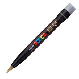Marker UNI Posca Brush PCF-350, varf pensula, 1.0-10.0mm, auriu