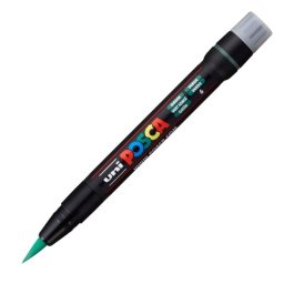 Marker UNI Posca Brush PCF-350, varf pensula, 1.0-10.0mm, verde