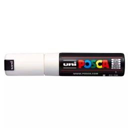 Marker UNI Posca PC-7M, varf rotund, 4.5-5.5mm, alb