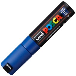 Marker UNI Posca PC-8K, varf tesit, 8.0mm, albastru