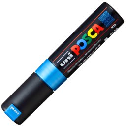 Marker UNI Posca PC-8K, varf tesit, 8.0mm, albastru metalizat