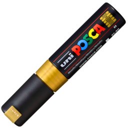 Marker UNI Posca PC-8K, varf tesit, 8.0mm, auriu