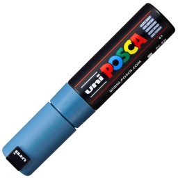 Marker UNI Posca PC-8K, varf tesit, 8.0mm, gri albastrui