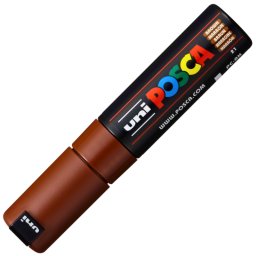 Marker UNI Posca PC-8K, varf tesit, 8.0mm, maro