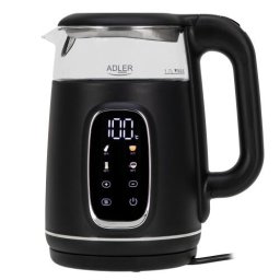 Fierbator 1305, 1850/2200 W, 1,7 l, Control tactil, Afisaj LCD color, 5 setari temperatură 40-100°C, Filtru antidecantare, Negru-Argintiu