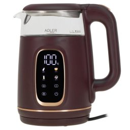 Fierbator 1305, 1850/2200 W, 1,7 l, Control tactil, Afisaj LCD color, 5 setari temperatură 40-100°C, Filtru antidecantare, Visiniu