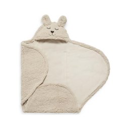 Pătură de înfășat din polar Iepuraș 100x105 cm Nougat Jollein