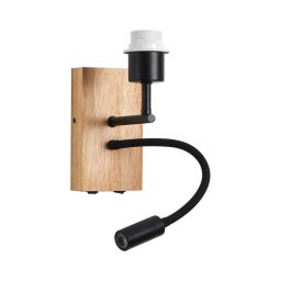 Veioză LED flexibilă Brilagi NUBILA WOOD 1xE27/25W/230V + LED/3W stejar/negru