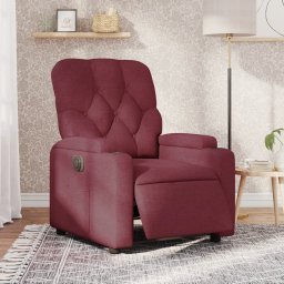 Fotoliu rabatabil electric, rosu vin, material textil GartenMobel Dekor