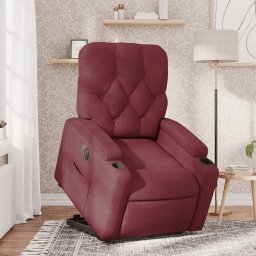 Fotoliu electric rabatabil cu ridicare, rosu vin, textil GartenMobel Dekor