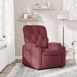 Fotoliu rabatabil, rosu vin, material textil GartenMobel Dekor