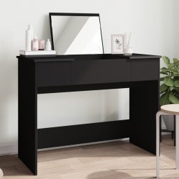 Masa de toaleta cu oglinda, negru, 100x45x76 cm GartenMobel Dekor