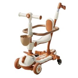 Trotineta 6 in 1, TR36 Dinozaurul Maro, cu maner de impins si bare de protectie 2-12 ani