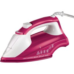 Fier de calcat Light & Easy Brights Berry 26480-56, talpa ceramica colorata infuzata cu balsam, 2400 W, 115 g/min, roz/alb