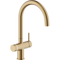 Baterie de bucatarie Nobili Sorgente Frizza LV0K133/EFRGTP, apa filtrata, apa carbogazoasa, conectivitate WiFi, Auriu periat